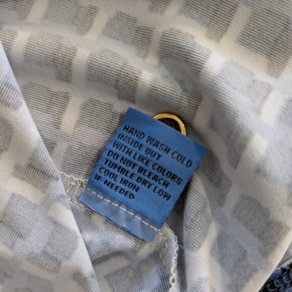 J. McLaughlin Navy Blue and Black Button Down Top - Picture 7 of 8